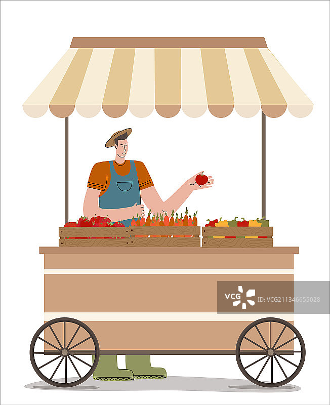 当地农民在帐篷里售卖有机蔬菜图片素材