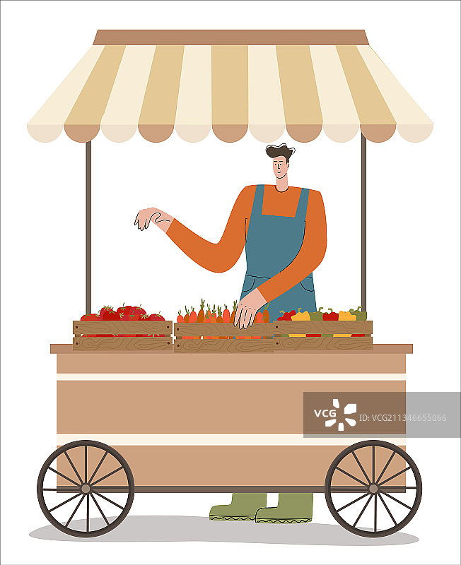 当地农民在帐篷里售卖有机蔬菜图片素材