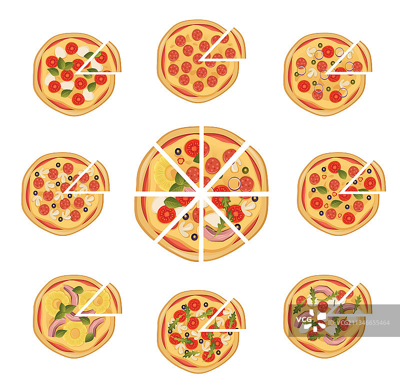 披萨切片合集图片素材