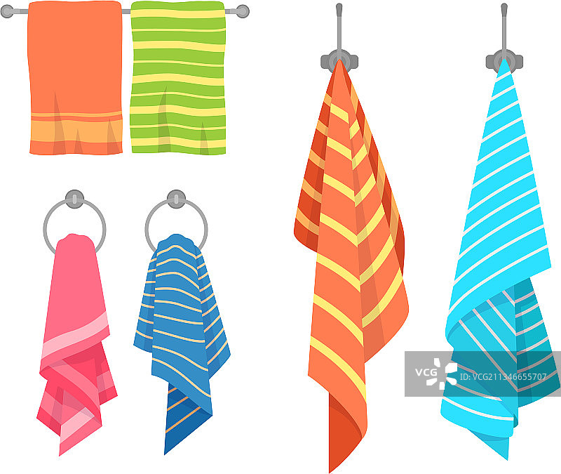 卡通厨房浴室挂毛巾图片素材