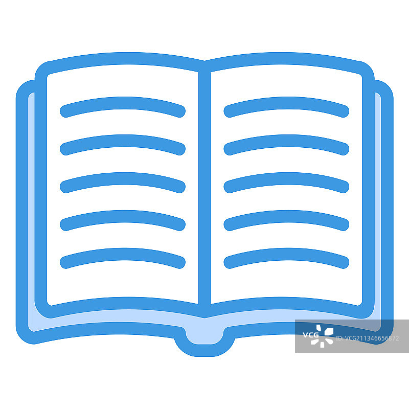 蓝色风格的书籍图标，适用于任何项目图片素材