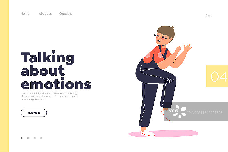 与孩子谈论情感概念的着陆页图片素材