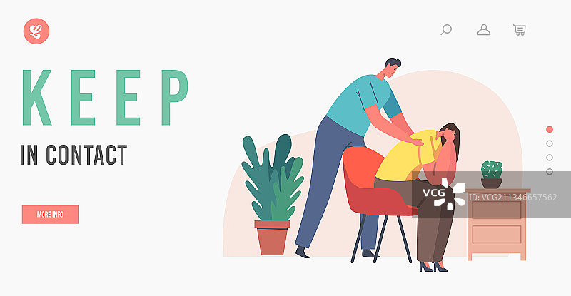 保持联系着陆页模板（男士）图片素材