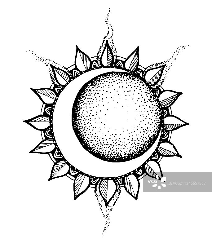 太阳和月亮标志天文图标图片素材