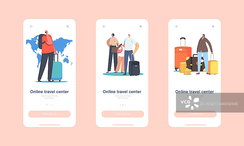 在线旅行中心移动App引导页图片素材