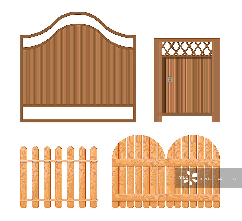 木栅栏农场大门图标合集图片素材