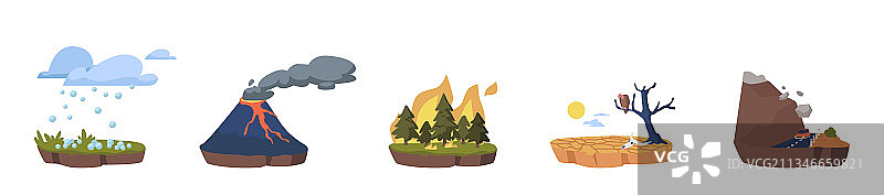 气候变化图标：全球生态问题与冰雹图片素材