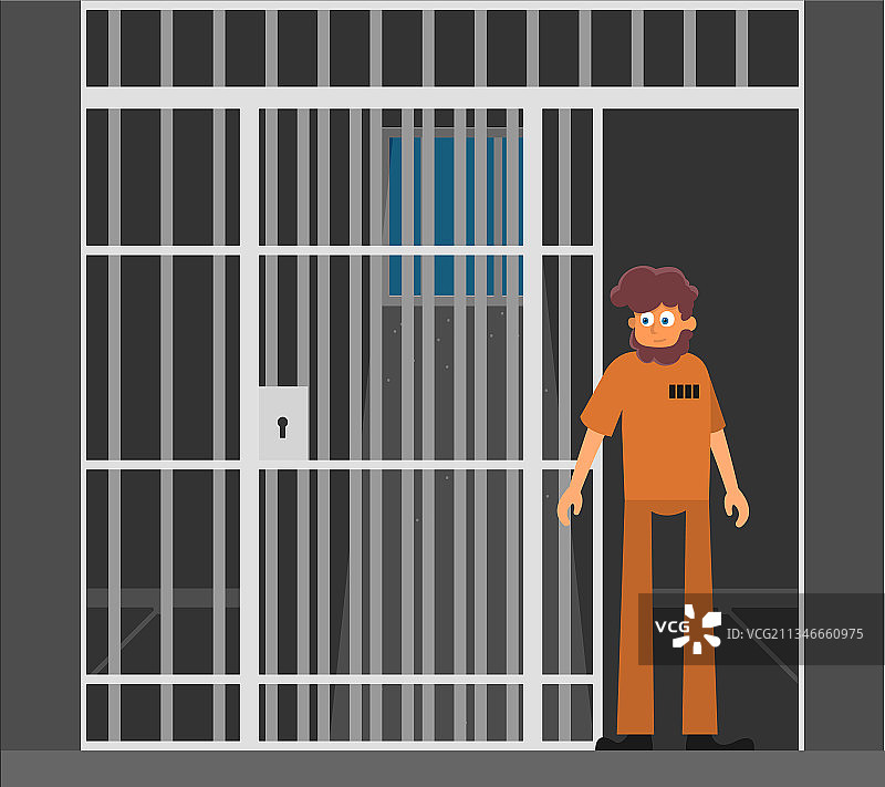 囚犯扁平监狱牢房图片素材