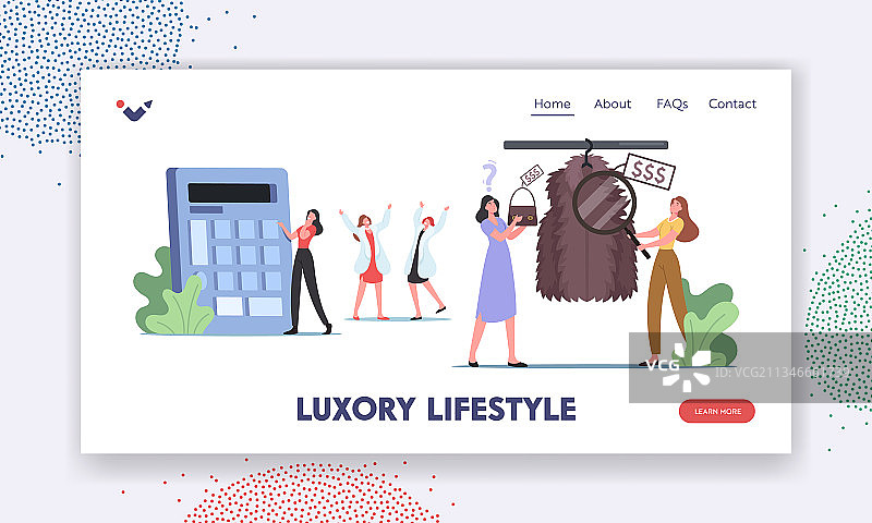 年轻奢华生活方式着陆页模板图片素材