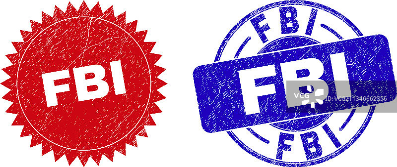 带有Grunge风格的FBI圆形花饰印章图片素材