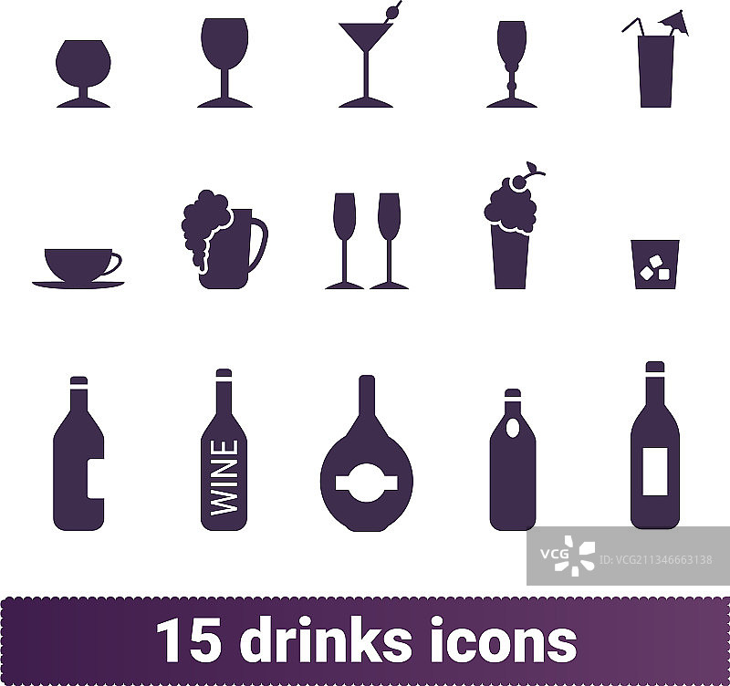 饮品鸡尾酒和咖啡图标图片素材