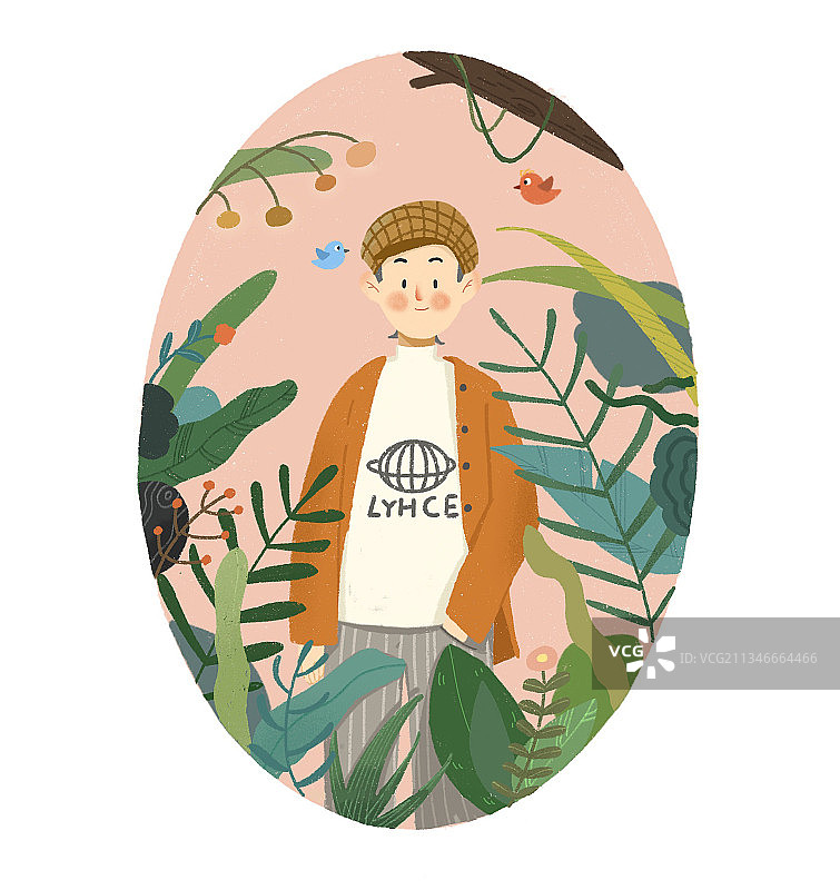 花丛中的人图片素材