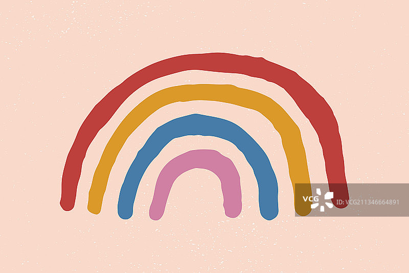 手绘彩虹元素可爱贴纸图片素材