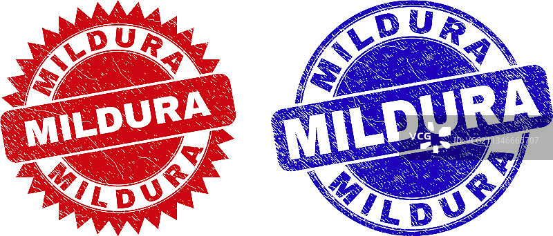 Mildura圆形花结印章（未清洗）图片素材