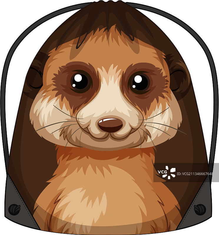 猫鼬图案的束带背包图片素材