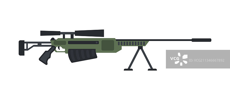 带光学瞄准镜的军用狙击步枪图片素材