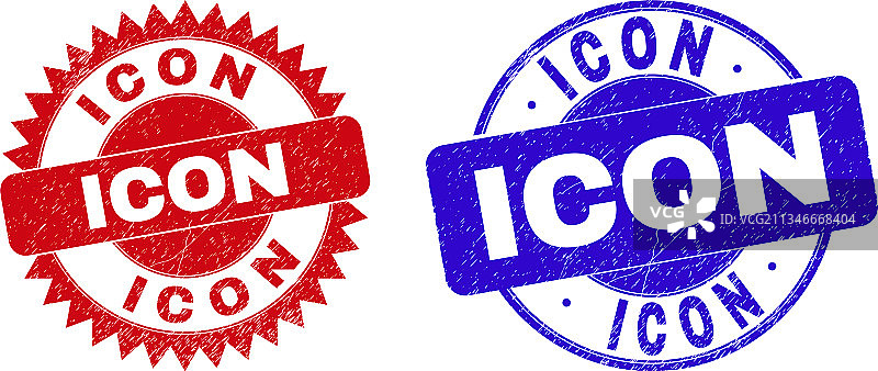 带做旧效果的花结圆形水印图标图片素材