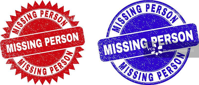 失踪人口圆形花结邮票印章图片素材