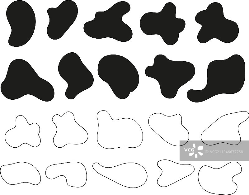 黑色液体形状轮廓剪影图片素材