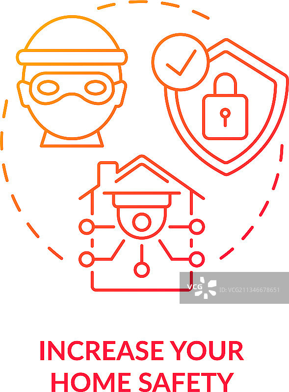 提高家居安全红色概念图标图片素材