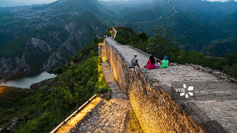 司马台长城夜景图片素材