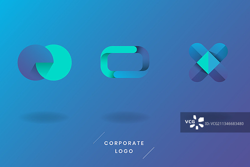 蓝色绿松石logo设计合集图片素材