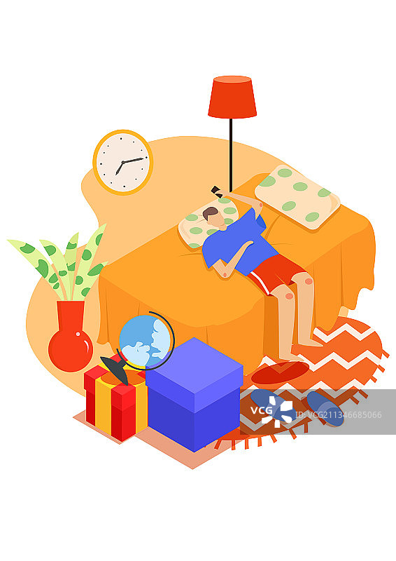 独居矢量插画图片素材