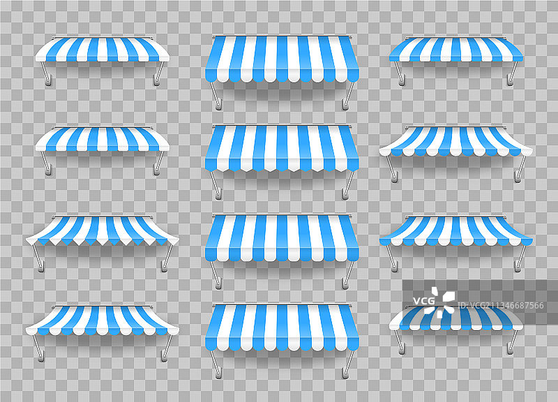 咖啡店橱窗户外遮阳篷图片素材