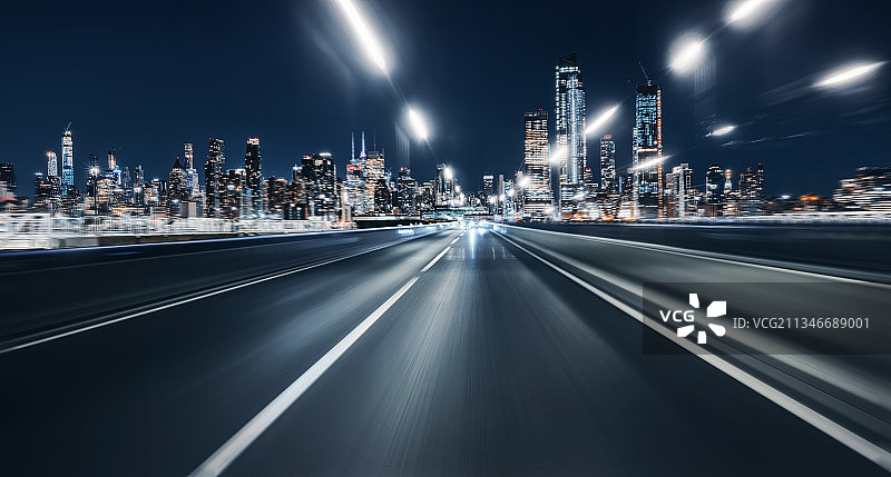 美国曼哈顿城市风光道路图片素材