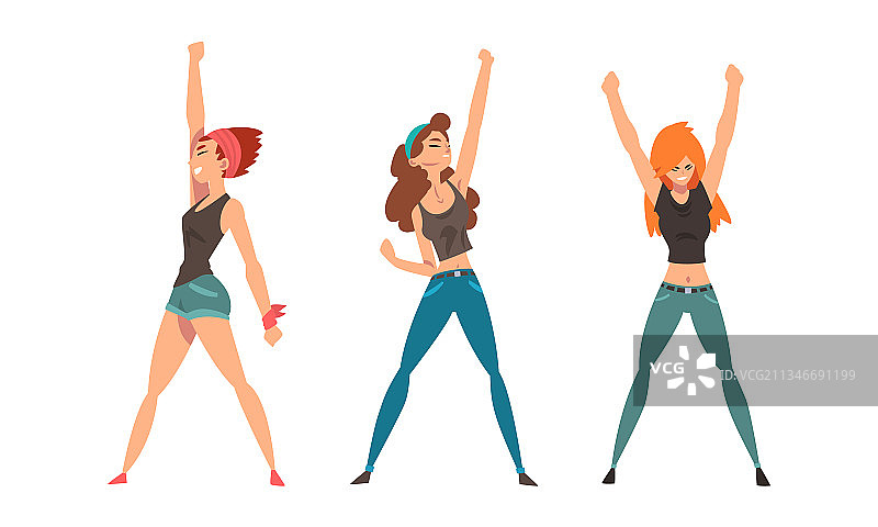 年轻女子勇敢地站立图片素材