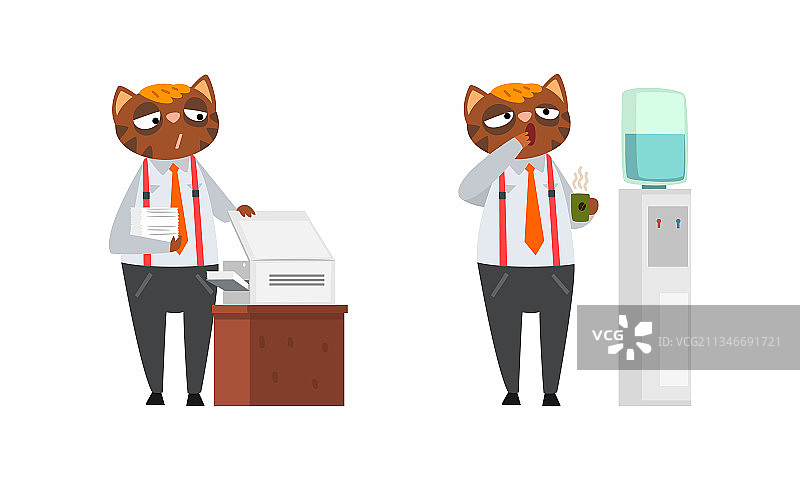 穿正装打领带的猫咪商人图片素材