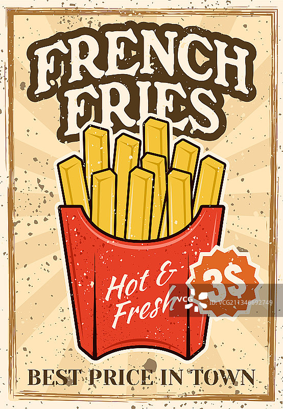 彩色薯条广告海报图片素材