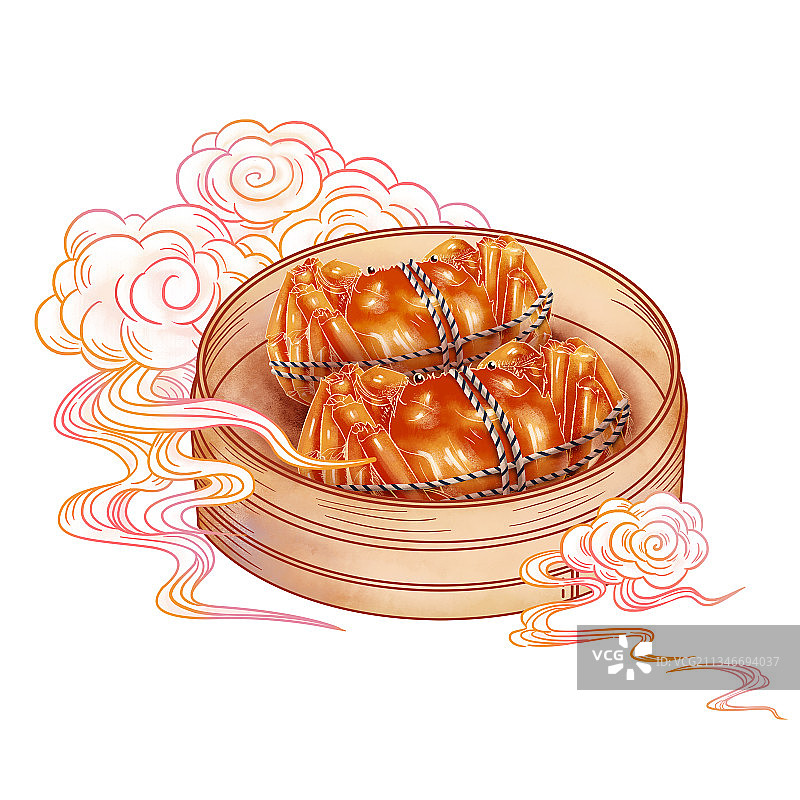 中秋节大闸蟹插画元素图片素材