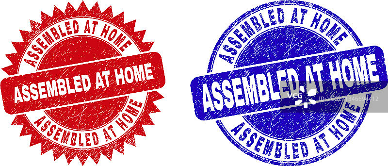 在家组装圆形花结印章图片素材