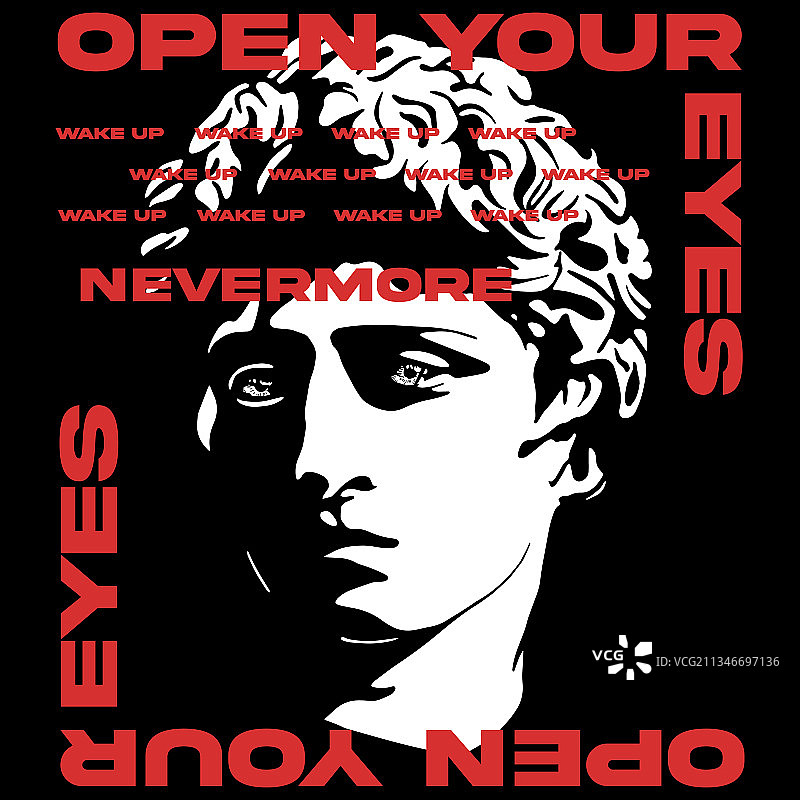 带有标语设计的半身像图片素材