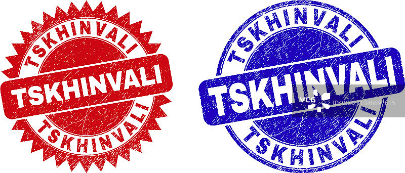 茨欣瓦利圆形花朵印章图片素材