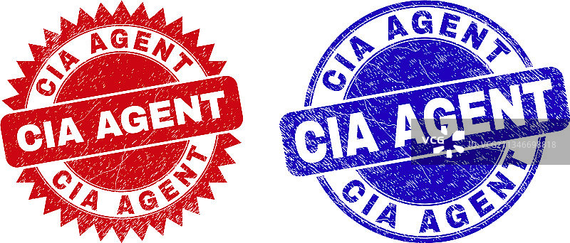 中情局特工圆形玫瑰花章印图片素材