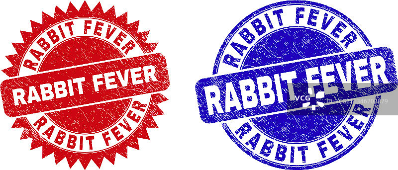 兔子热圆形花结印章图片素材