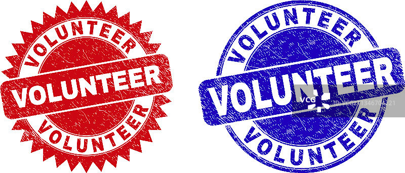 带有水印的志愿者圆形徽章图片素材