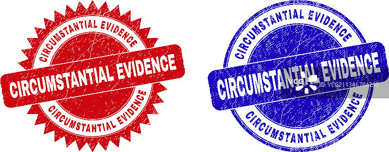 间接证据圆形和花环印章图片素材