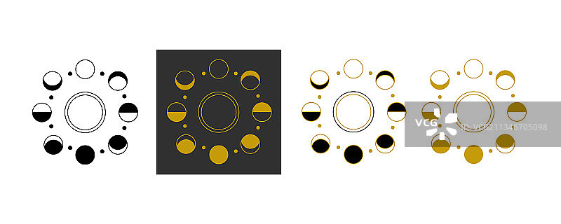 圆形排列的月相图片素材