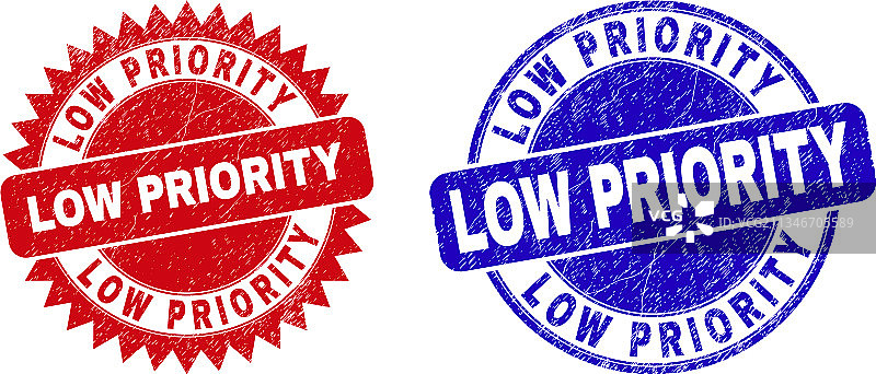 带低优先级字样的圆形花结印章图片素材