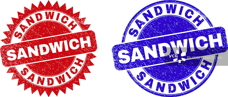 带污渍的三明治圆形花饰印章图片素材