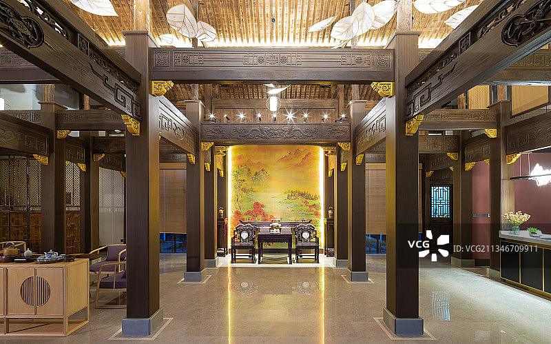 现代民宿大堂图片素材