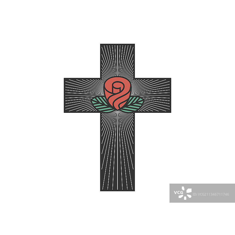 十字架上的玫瑰图片素材