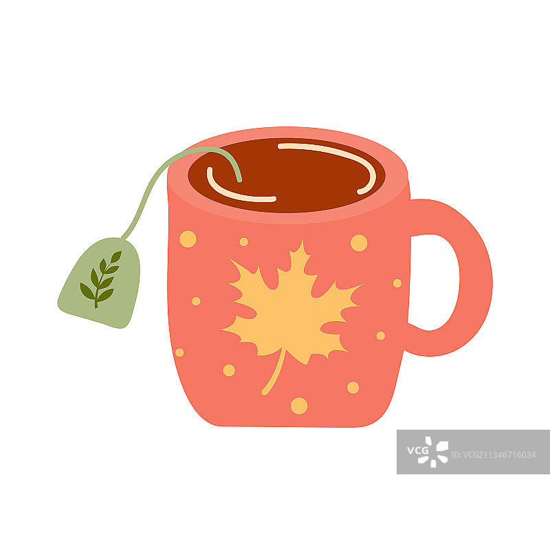 枫叶图案茶杯图片素材
