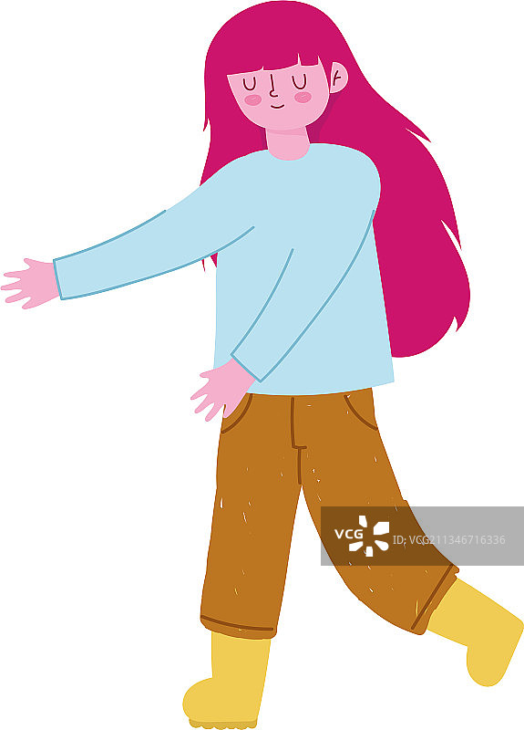 红发女孩图片素材