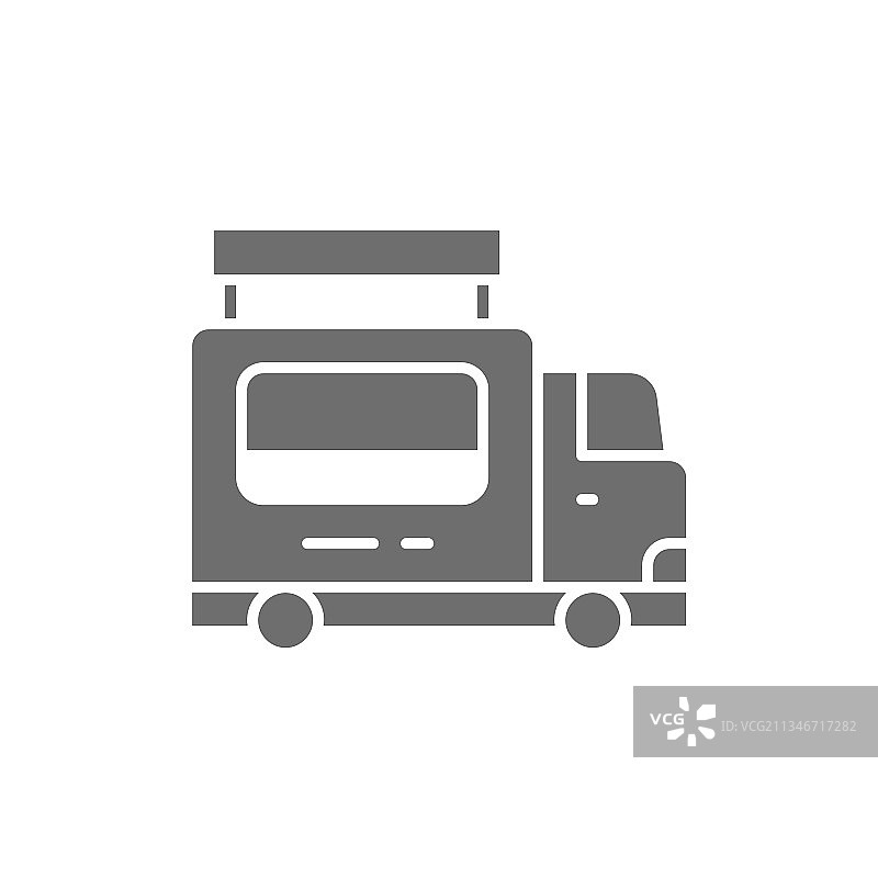 餐饮车快餐车灰色图标图片素材