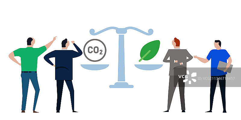 碳交易抵消补偿平衡图片素材
