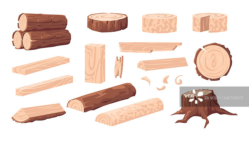 卡通木材森林树干图片素材